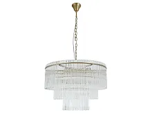 Люстра подвесная 3689+9/C brass Newport прозрачная на 19 ламп, основание латунь в стиле современный американский Люстра подвесная 3689+9/C brass Newport прозрачная на 19 ламп, основание латунь в стиле современный американский